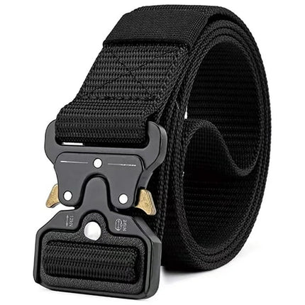 JASGOOD Belts for Men Nylon Belt for Hiking Golf Web Work Belt for Jeans Men's Black Belt