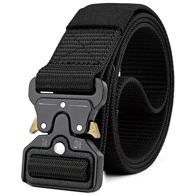 JASGOOD Belts for Men Nylon Belt for Hiking Golf Web Work Belt for Jeans Men's Black Belt