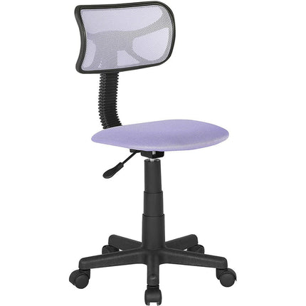 JJS Kids Mesh Rolling Desk Chair, Small Swivel Office Computer Chair for Teens, Low-Back Adjustable Upholstered Student Task Chair, Purple