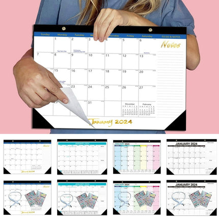 Jiaroswwei Calendar 2024-2025 Multifunctional English Calendar Beautiful Durable Functional 365 Day Countdown Desktop Calendar