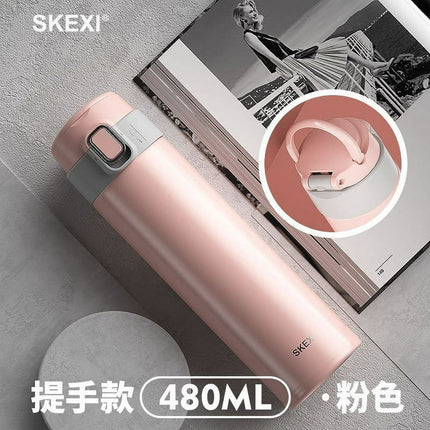 Jikolililili Water Bottle Thermoses, Thermal Vacuum Cups for Hot and Cold Drinks, BPA Free Stainless Steel Insulated Leak-proof Flask for Boys and Girls School Kids Indoor Outdoor Sports(16 oz)