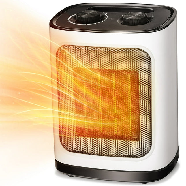 KISSAIR Compact 950W/1500W Space Heater with Thermostat - ETL Certified Ceramic Portable Heater Fan, Ideal for Home/Dorm/Office/Apartment, White