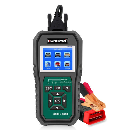 KONNWEI KW470 OBDII Code Reader&BatteryTester&Full System Diagnostic Scanner Replacement for  for Universal Car After 1996