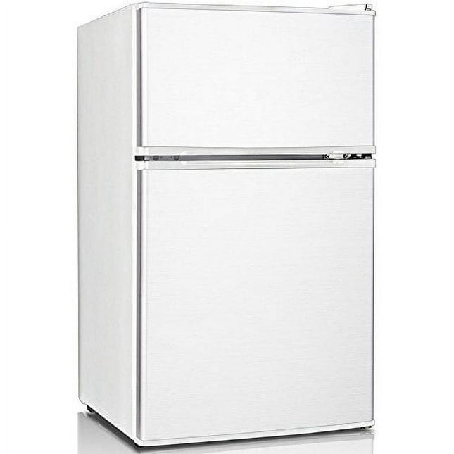 Keystone 3.1 Cu ft 18.5 wide Two Door Mini Fridge w Freezer KSTRC312CW, White, New