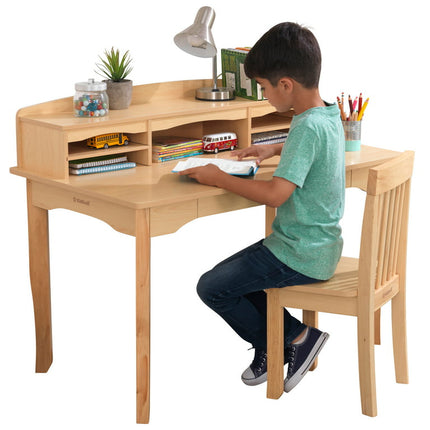 KidKraft Avalon Wooden Children's Desk with Hutch, Chair and Storage - Natural