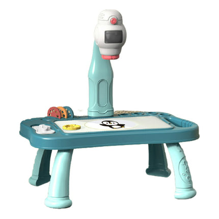 Kids Drawing Desk with Projector Educational Toy with 48 Copy Pattern Detachable Projection Painting Table for Child  6pcs