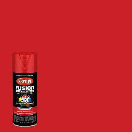 Krylon K02720007 Krylon Fusion All-In-One Red Pepper Gloss 12 oz Spray Paint, Multi-Surface, (1 Piece, 1 Pack)