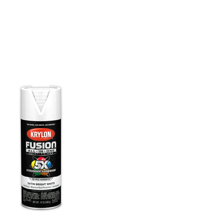 Krylon K02734007 Krylon Fusion All-In-One Bright White Satin 12 oz Spray Paint, Multi-Surface, (1 Piece, 1 Pack)