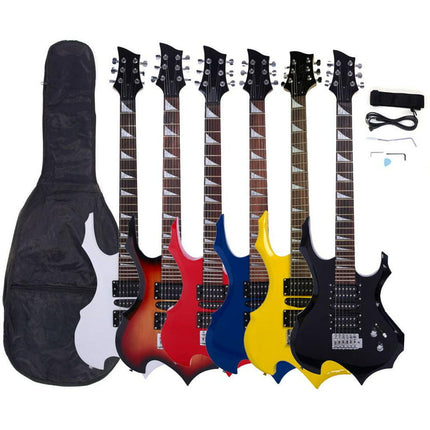 Ktaxon 38" Beginner Flame Type Professional Electric Guitar With Bag, Red