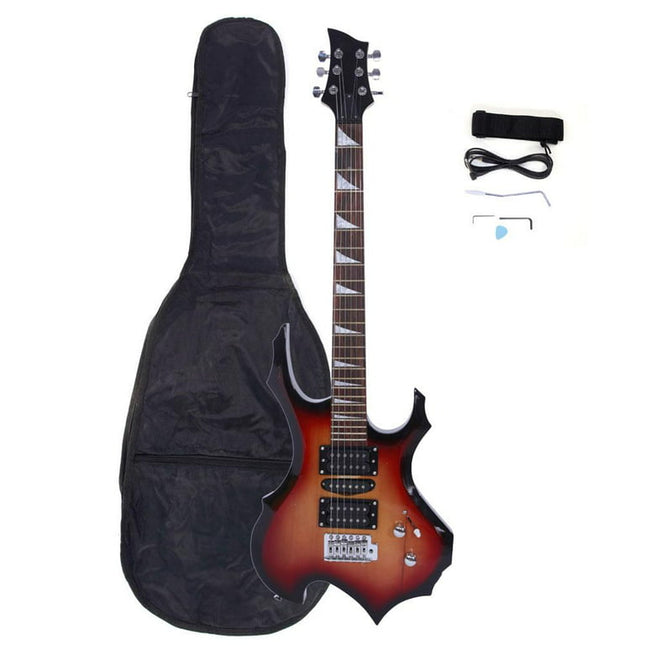 Ktaxon 38" Beginner Flame Type Professional Electric Guitar With Bag, Sunset Color