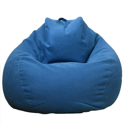 LA TALUS Solid Color Cloth Lazy Lounger Bean Bag Sack Chair Sofa Dust Cover Decoration Blue S