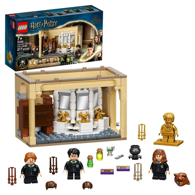 LEGO Harry Potter Hogwarts: Polyjuice Potion Mistake 76386 Moaning Myrtle's Bathroom with Ron Weasley and Hermione Grainger Minifigures, Gift Idea for Grandchildren with Golden Harry Potter Minifigure