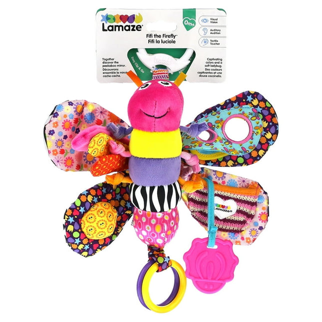 Lamaze Fifi the Firefly Clip On Car Seat and Stroller Toy - Soft Baby Hanging Toys - Baby Crinkle Toys with High Contrast Colors - Baby Travel Toys Ages 0 Months and Up
