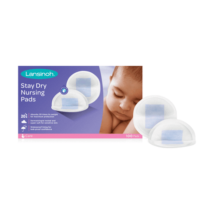 Lansinoh Stay Dry Disposable Nursing Pads for Breastfeeding, 100 Count
