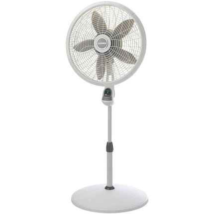 Lasko 18" 3-Speed Elegance & Performance Pedestal Fan with Remote, 1850, White, 53.5" High, New