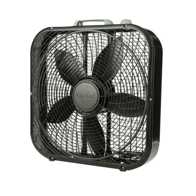 Lasko Cool Colors 20" Weather Resistant Box Fan, with 3-Speeds, B20301, Black, 20" Long, New