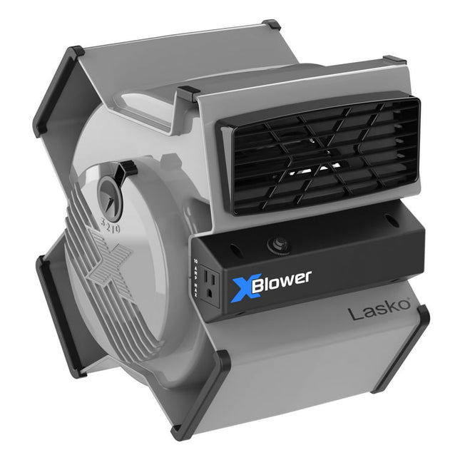 Lasko X-Blower 6 Position Blower Fan with Accessory Outlet and USB Ports, X12904, Gray