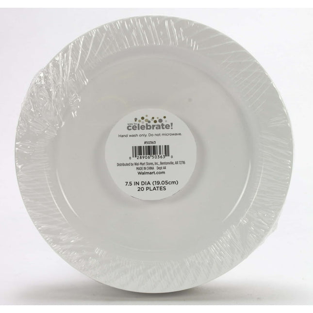 Leisure Arts Wedding Plates Plastic 7.5" White