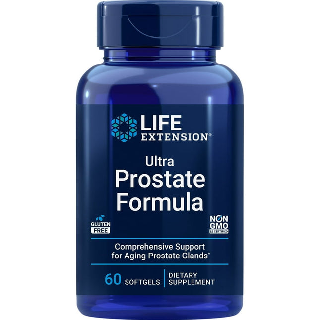 Life Extension Ultra Prostate Formula, saw palmetto for men, pygeum, stinging nettle root, lycopene, 11 nutrients for prostate function, non-GMO, gluten-free, 60 softgels