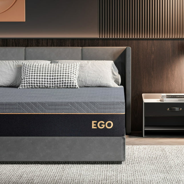 MLILY Ego Black 12 inch Gel Memory Foam Mattress, Queen Mattress in a Box, Medium