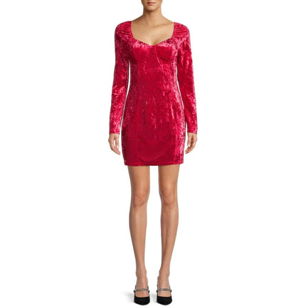 Madden NYC Junior's Velvet Corset Bodycon Dress