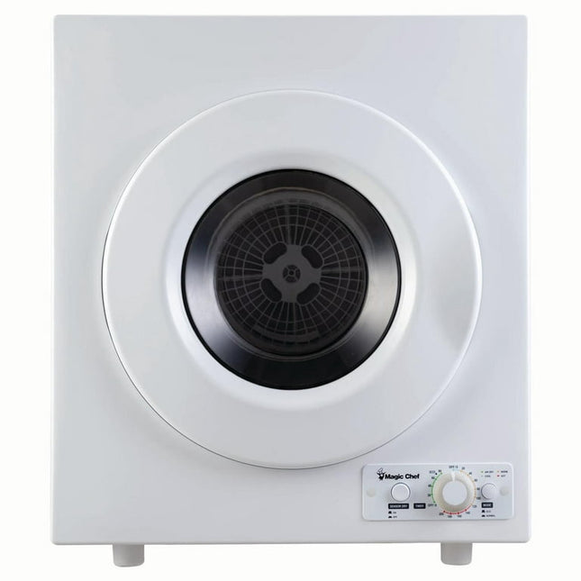 Magic Chef 3.5 Cu. ft. White Compact Electric Dryer, 23.6 in L, 27.5 in H, 21.5 in D, 49.5 lbs.