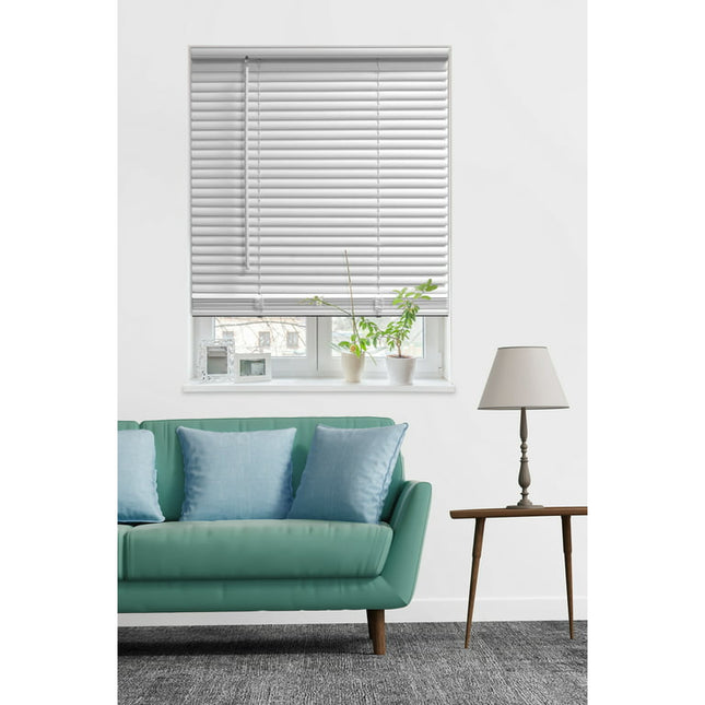 Mainstays 1" Cordless Room Darkening Vinyl Horizontal Mini Blinds, White, 34" x 48"