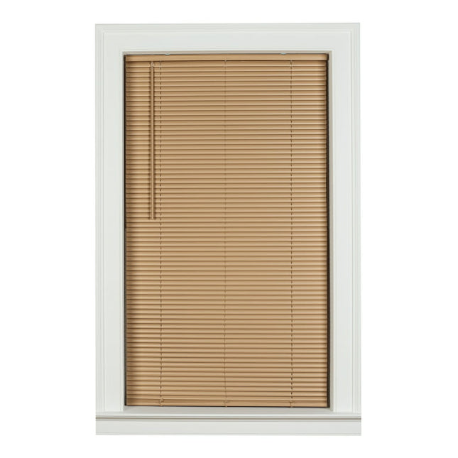 Mainstays 1" Cordless Vinyl Room Darkening Mini Blinds, Khaki, 29x64