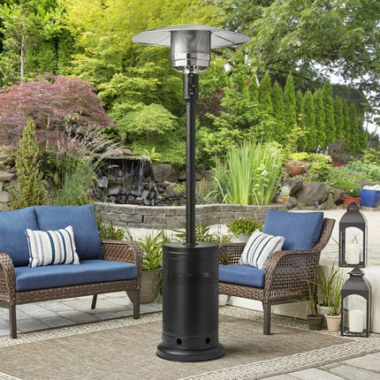 Mainstays 48,000 BTU Propane Gas Freestanding Outdoor Patio Heater, Black Metal,  MSF328059664031.