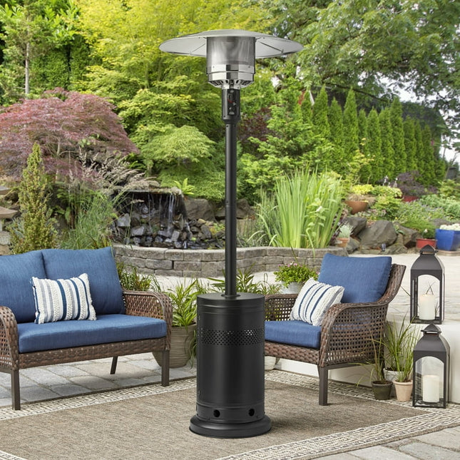 Mainstays 48,000 BTU Propane Gas Freestanding Outdoor Patio Heater, Black Metal,  MSF328059664031.