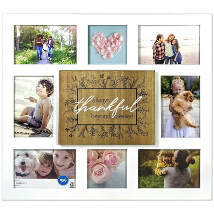 Mainstays 8-Opening Plaque White Wall Collage Frame (Holds 6-4x6" & 2-4x4" Photos)