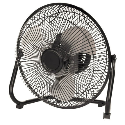 Mainstays 9 in 360 Degree Pivot High Velocity Steel Floor Fan with 3 Speeds and Wall Mount Option Black