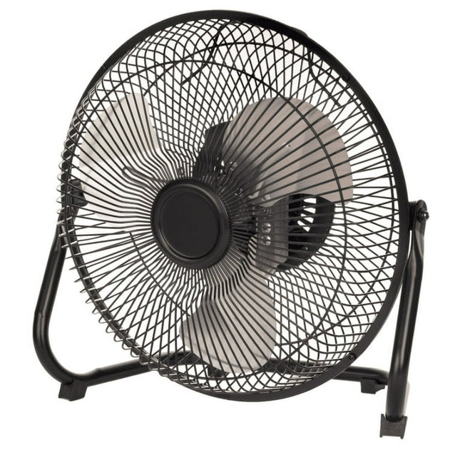 Mainstays 9 in 360 Degree Pivot High Velocity Steel Floor Fan with 3 Speeds and Wall Mount Option Black