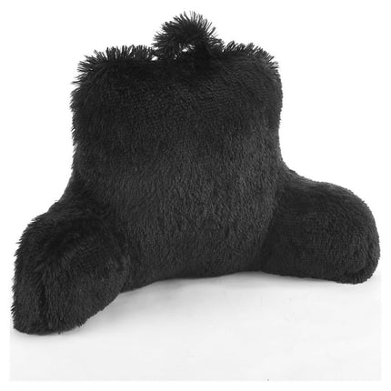 Mainstays Long Hair Faux Fur Backrest Pillow, Black