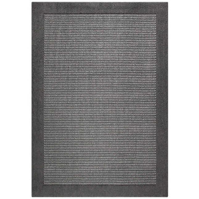 Mainstays Traditional Faux Sisal Border Gray Indoor Living Room Area Rug, 5' x 7'