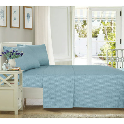 Mainstays Ultra Soft High Quality Microfiber Adult/Teen Sheet Sets, Aqua Dot, Queen
