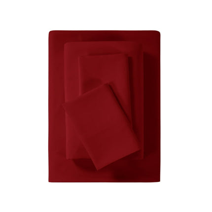Mainstays Ultra Soft High Quality Microfiber Bed Sheet Set, King, Red Sedona, 4 Piece