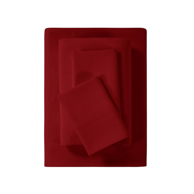 Mainstays Ultra Soft High Quality Microfiber Bed Sheet Set, King, Red Sedona, 4 Piece