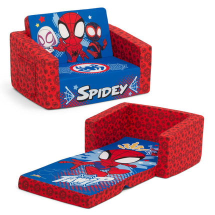 Marvel Spidey and His Amazing Friends Cozee Flip-Out Chair - 2-in-1 Convertible Chair to Lounger for Kids by Delta Children