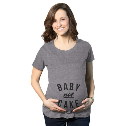 Maternity Baby Not Cake Funny Pregnancy Tees For Pregnant Announcement Funny T shirt (Dark Heather Grey) - M