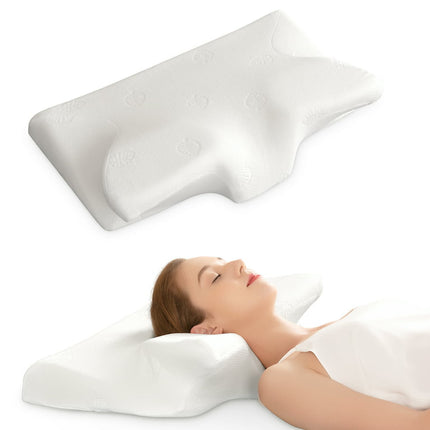 Maxkare Cervical Memory Foam Pillow, CertiPUR-US Certification, for Neck Pain Relief, Side Back & Stomach Sleepers