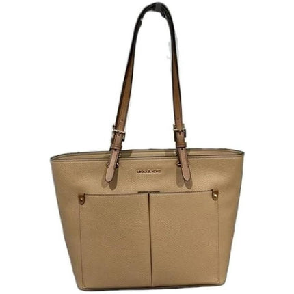 Michael Kors Womens Jet Set Travel Medium Double Pocket Tote Non-Leather Vegan (Camel) 35F3GTVT3V-222