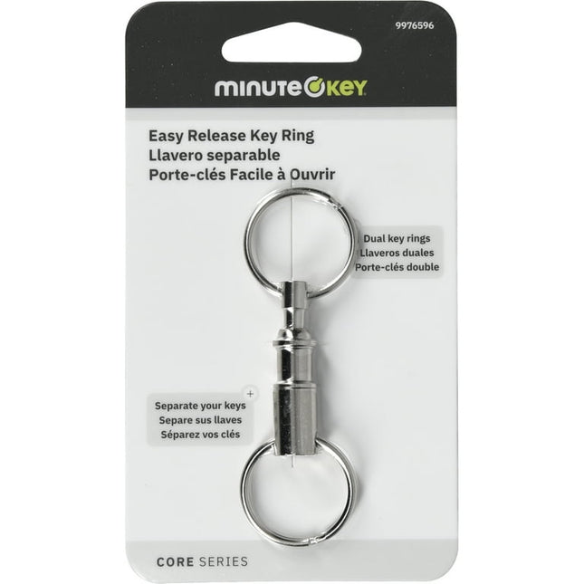 Minute Key Pull Apart Key-Ring, Key-Chain, 1", Metal
