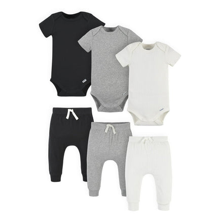 Modern Moments by Gerber Baby Bodysuits & Pants Set, 6-Piece, Newborn-12 Months