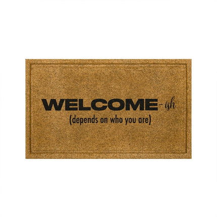 Mohawk Home Faux Coir Door Mat, Welcome-ish, Natural, 1' 6" X 2' 6"