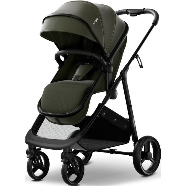 Mompush Wiz 2-in-1 Baby Stroller with Bassinet Mode, Reversible Seat and Large Canopy, Forest, 22.3LB, Unisex