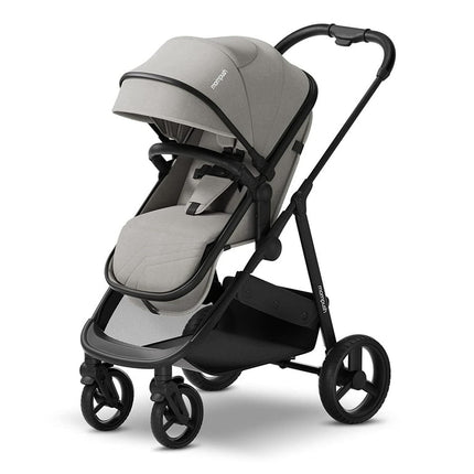 Mompush Wiz Baby Stroller with True Bassinet Mode for Newborn and Toddler With Reversible Seat Foot Cover and Rain Cover - Khaki Fabrics