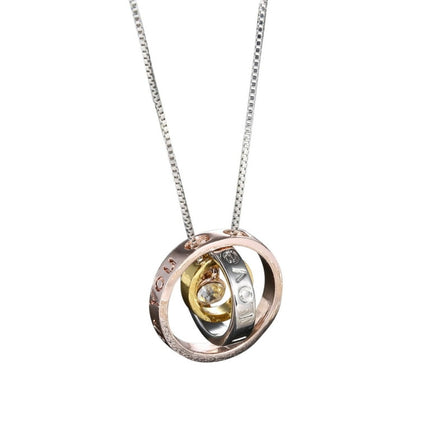 Mothers Day Gifts Three-ring Mother's Day Creative Necklace Fashion Gift Mom Collarbone Chain Necklaces for Women