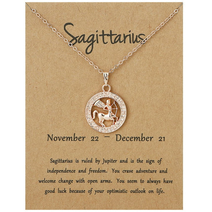Mothers Day Gifts Twelve Constellation Pendant, Elegant Chain Necklaces Letter Necklace Necklaces for Women