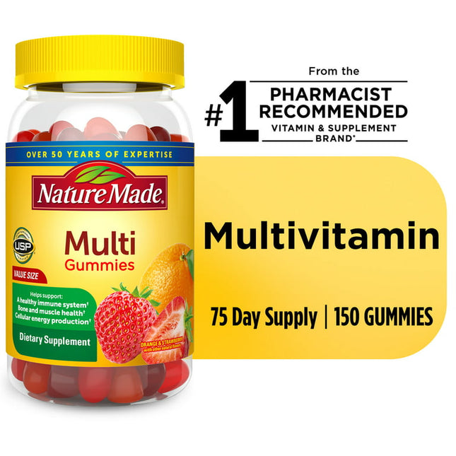 Nature Made Multivitamin Gummies, Gummy Vitamins for Nutritional Support, 150 Count